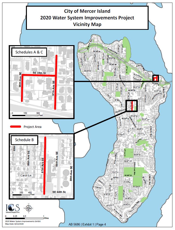 2020 Water System Improvements Projects Mercer Island Washington