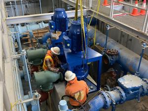 Connection of new pumps 2 and 3 is underway at the City’s Reservoir BPS